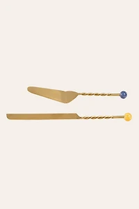 Zsa Zsu Rampur Steel Cake Serving Set