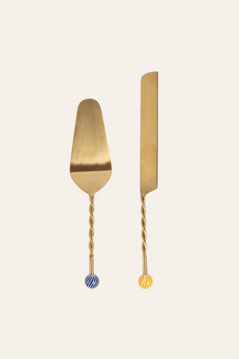 Zsa Zsu Rampur Steel Cake Serving Set