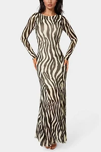 Bebe Long Sleeve Powermesh Dress