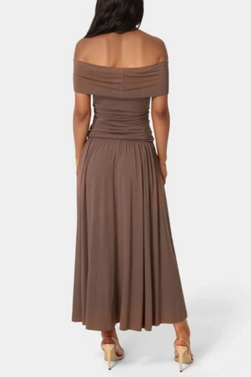 Bebe Off the Shoulder Drop Waist Dress