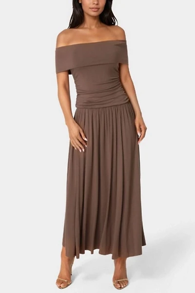 Bebe Off the Shoulder Drop Waist Dress