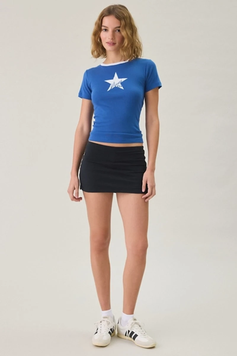 Miami Star Graphic Ringer Baby Tee