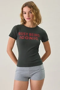 Busy Being Iconic Graphic Baby Tee