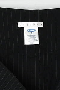 Vintage Y2k Black Pinstriped Lace-Up Midi Skirt