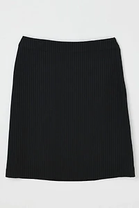 Vintage Y2k Black Pinstriped Lace-Up Midi Skirt