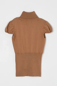 Vintage Y2k Tan Knit Turtleneck Top