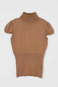 Vintage Y2k Tan Knit Turtleneck Top