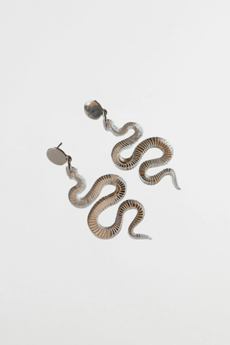 Sigfus Designs Silver Snake Earrings