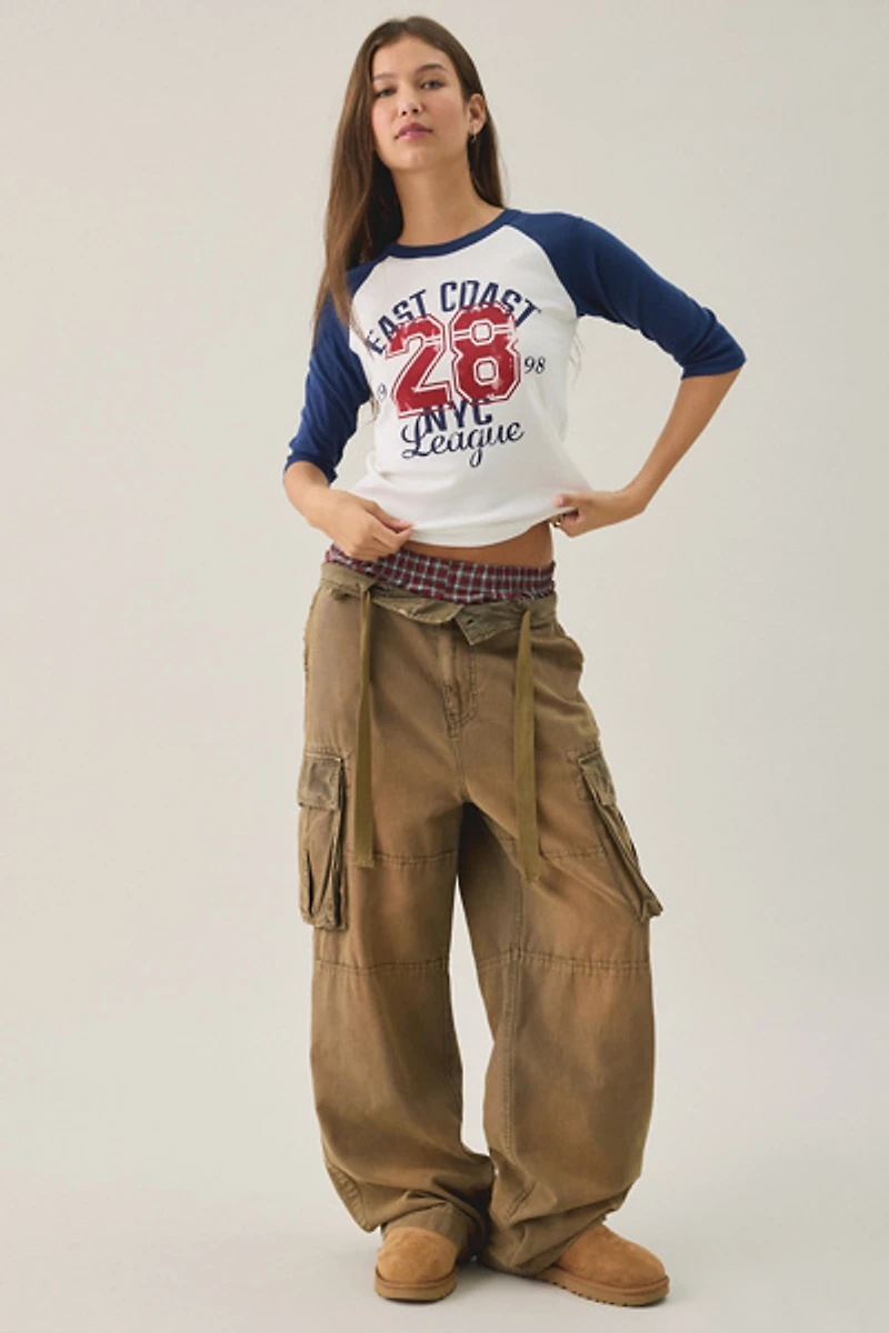 East Coast NYC Graphic Raglan 3/4 Sleeve Tee