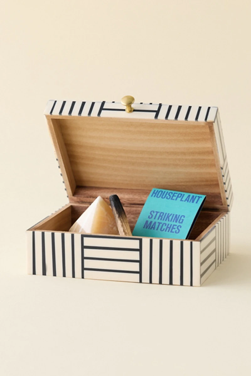 Maren Striped Resin Trinket Box