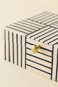 Maren Striped Resin Trinket Box