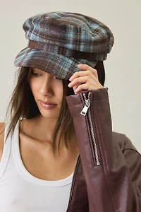 Plaid Pattern Baker Boy Hat