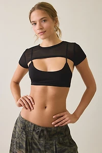 BDG Connor Cropped Short Sleeve Shrug 2-Piece Set