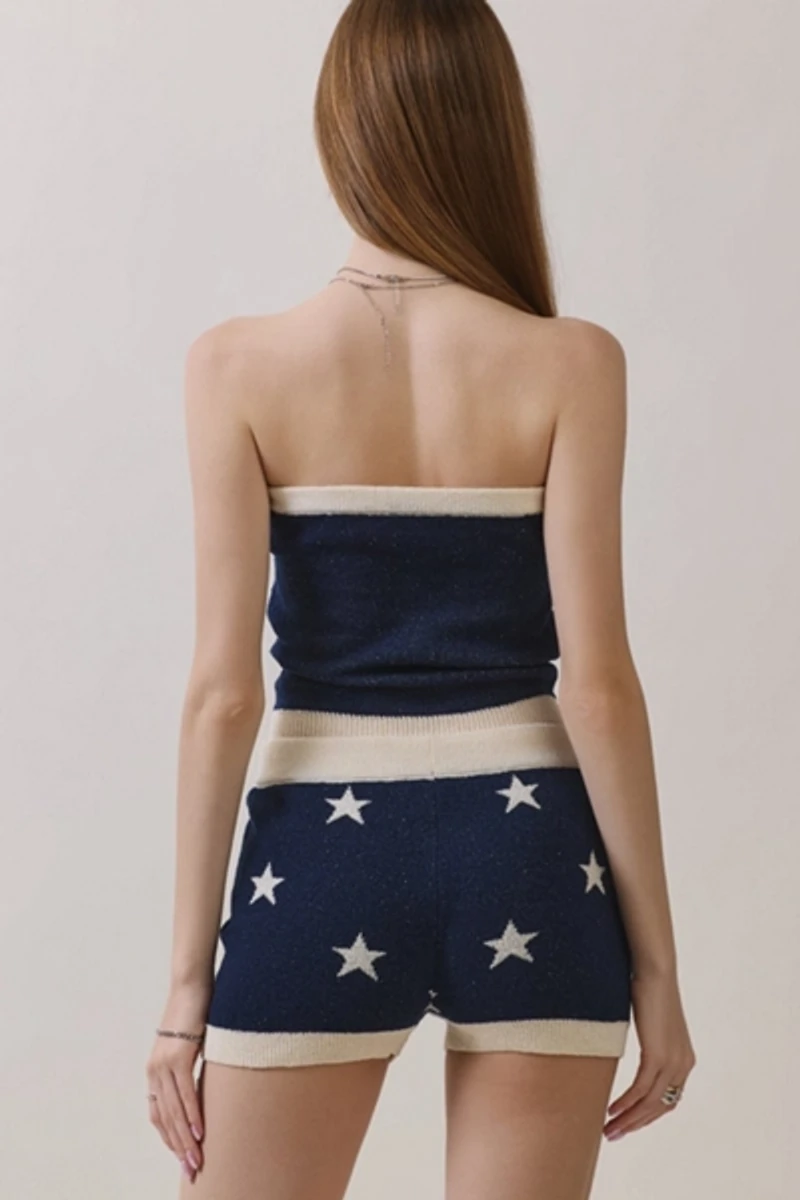 Personal Code Star Knit Tube Top