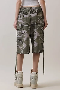Personal Code Camo Print Washed Bermuda Shorts