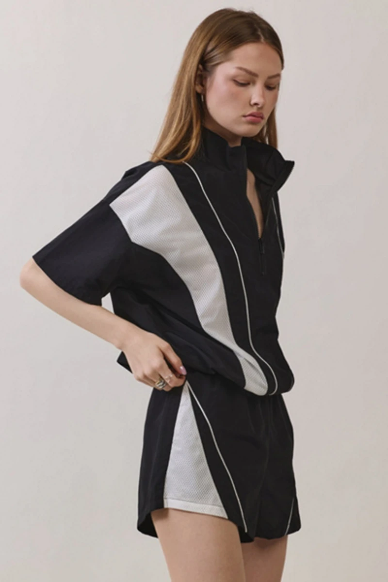 Personal Code Mercer Short Sleeve Anorak Top