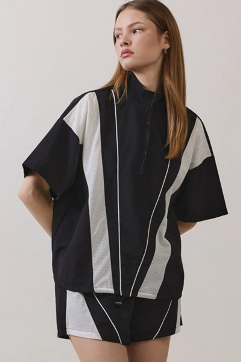 Personal Code Mercer Short Sleeve Anorak Top