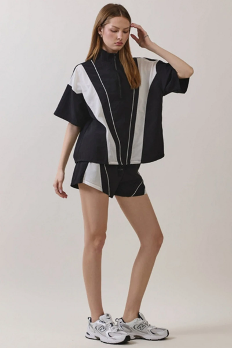 Personal Code Mercer Short Sleeve Anorak Top