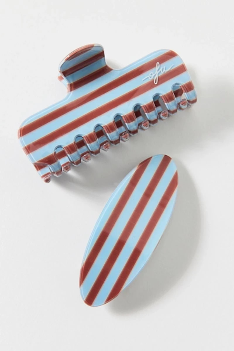 Out From Under Patterned Claw Clip & Barrette Set
