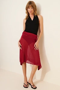 Motel Leysa Sheer Knit Midi Skirt