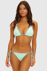 Beach Bunny Swimwear Striped Harbor Triangle Bikini Top