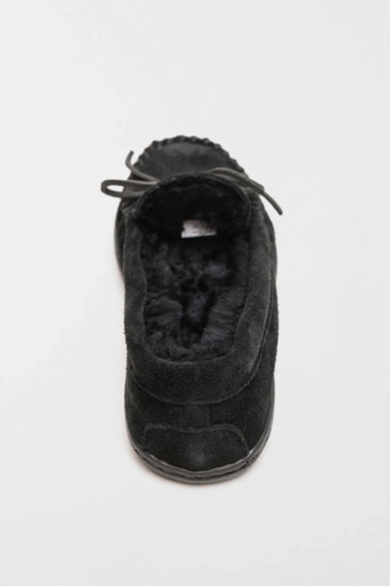 Minnetonka Suede Sheepskin Lined Slippers