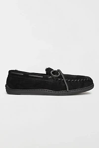 Minnetonka Suede Sheepskin Lined Slippers