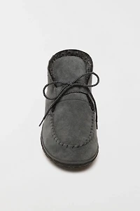 Minnetonka Torrey Suede Lace-up Slipper Boots