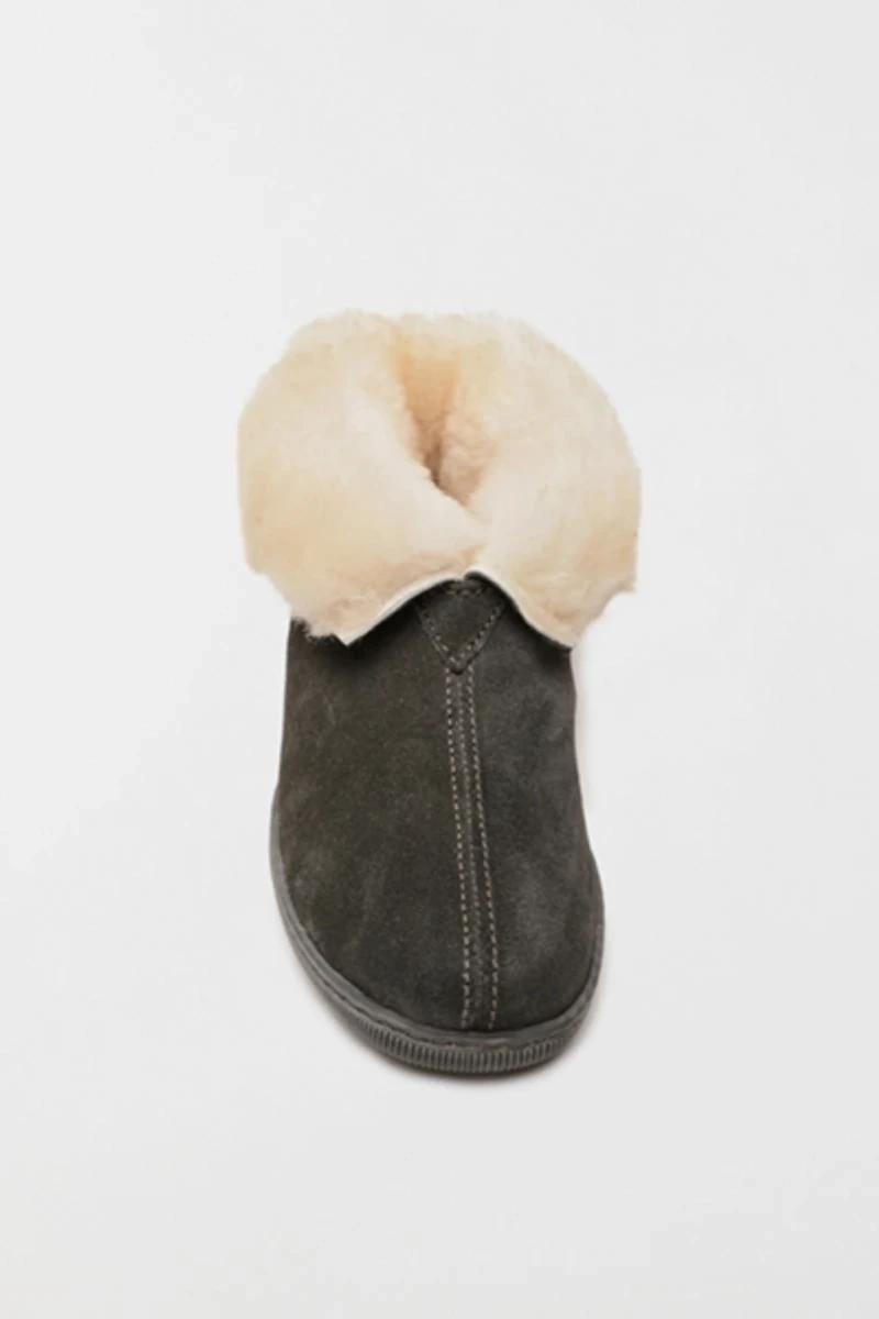 Minnetonka Suede Sheepskin Ankle Boot Slippers