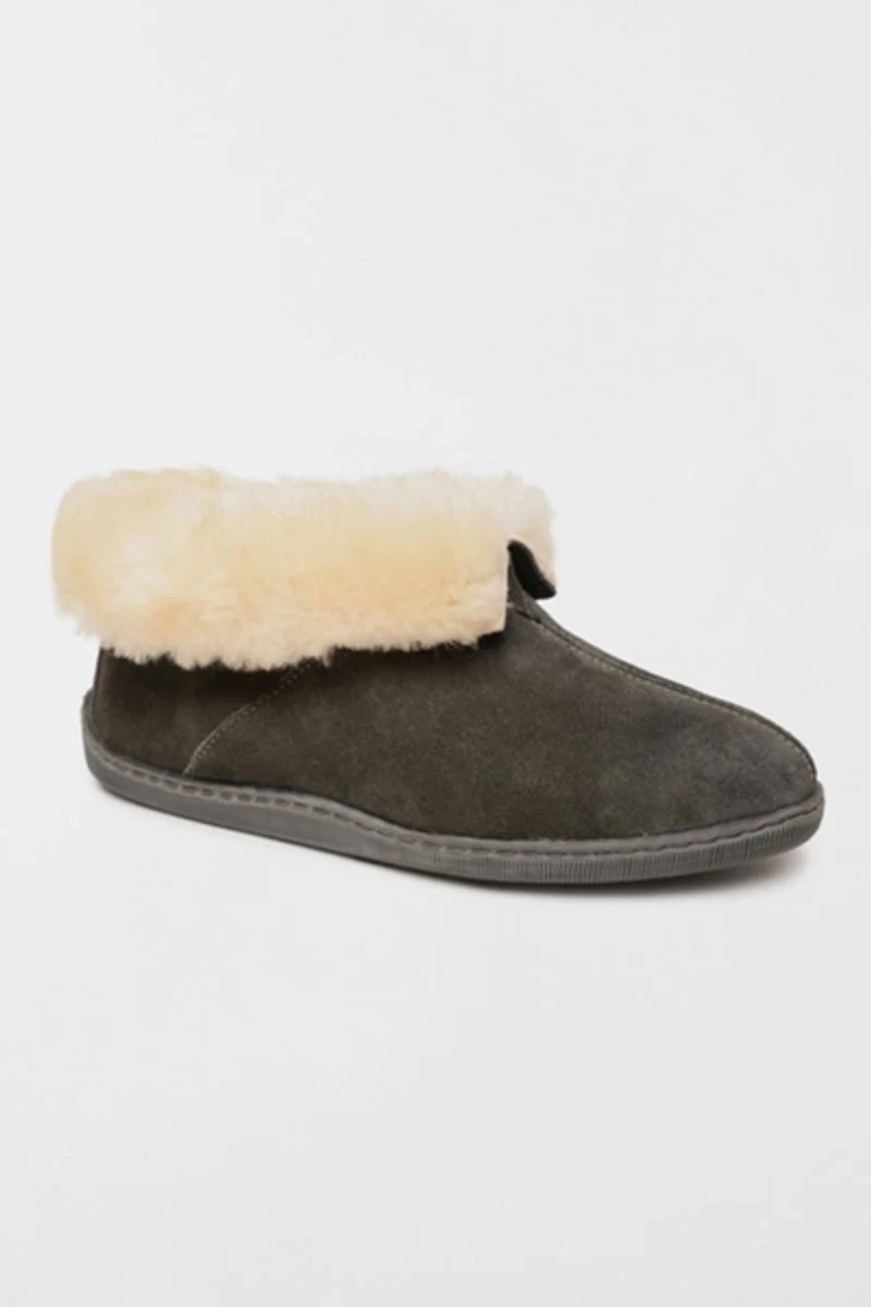 Minnetonka Suede Sheepskin Ankle Boot Slippers