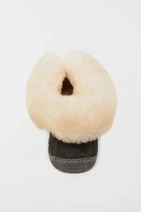 Minnetonka Suede Sheepskin Ankle Boot Slippers