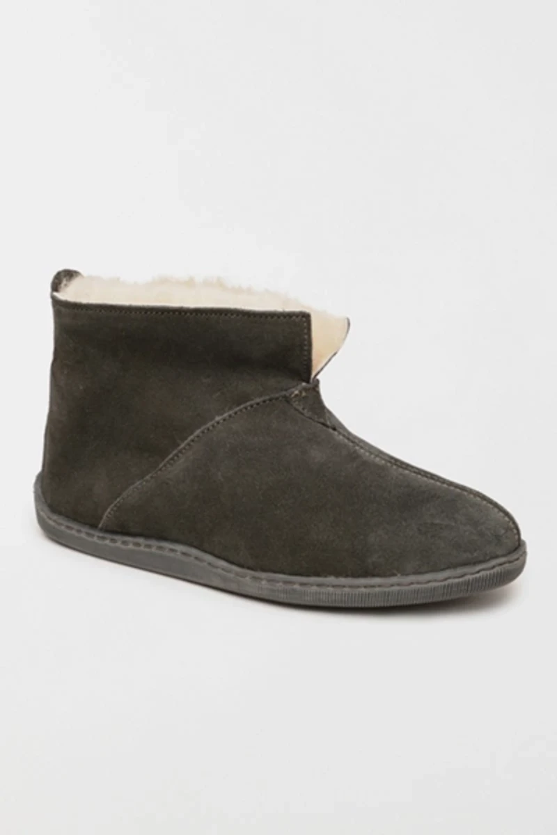 Minnetonka Suede Sheepskin Ankle Boot Slippers