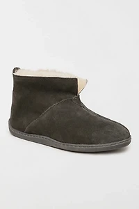Minnetonka Suede Sheepskin Ankle Boot Slippers