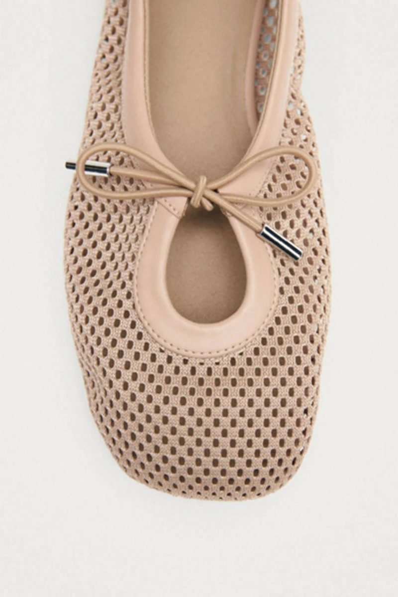 ALOHAS Rosalind Mesh Leather Ballet Flats