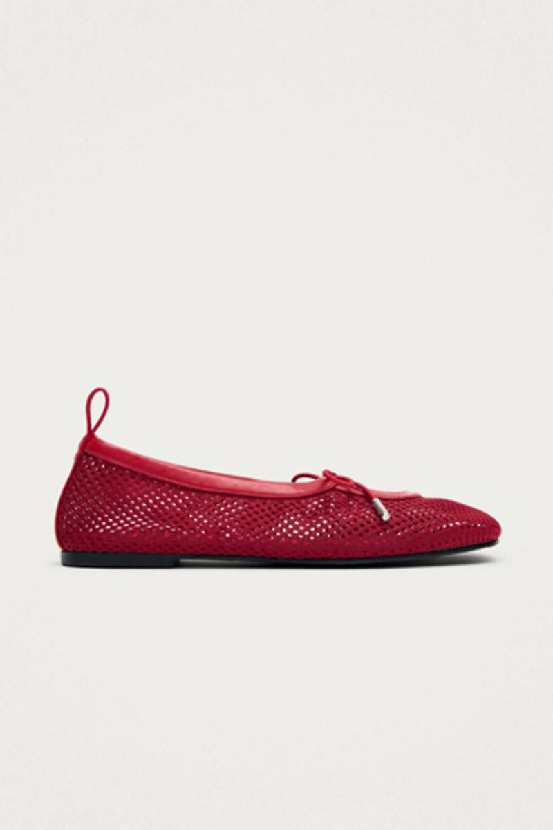 ALOHAS Rosalind Mesh Leather Ballet Flats
