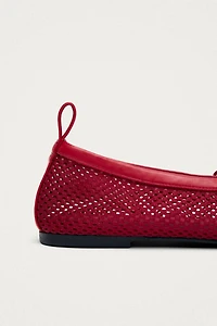 ALOHAS Rosalind Mesh Leather Ballet Flats