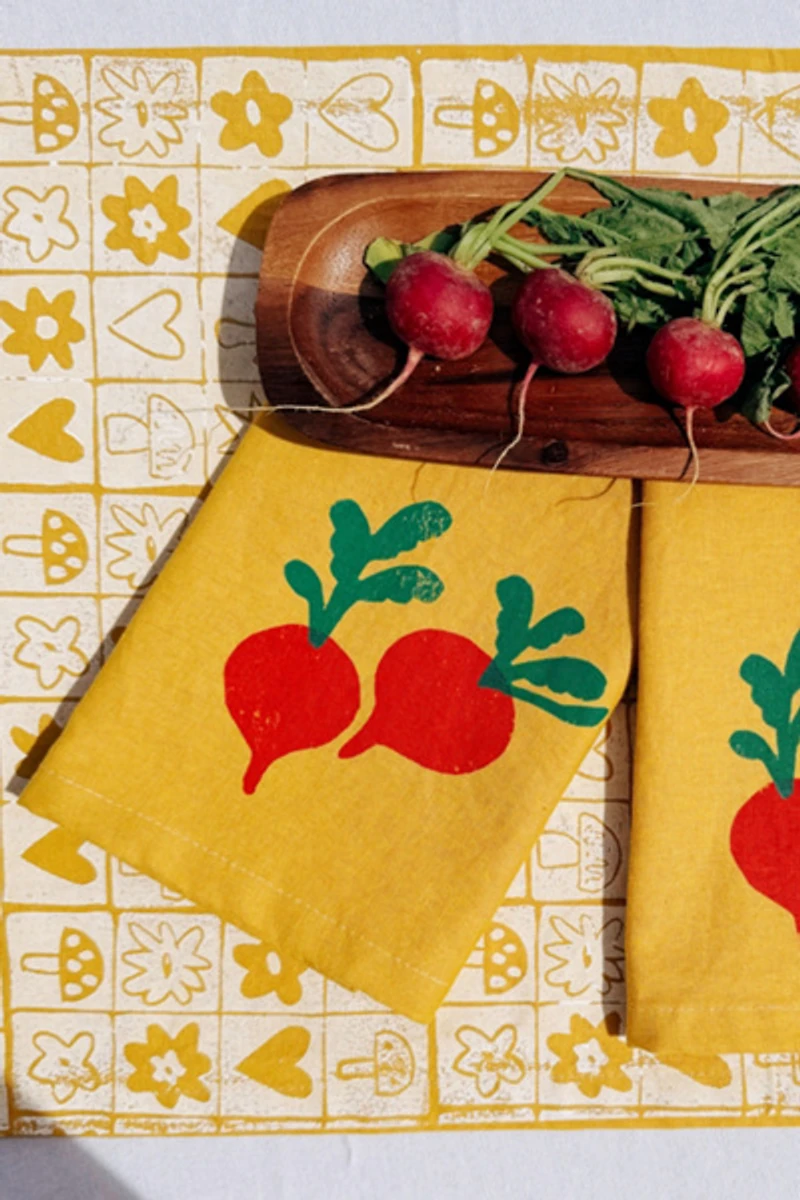 Julie Peach Block Printed Beets Napkins
