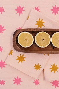 Julie Peach Block Printed Starburst Napkins