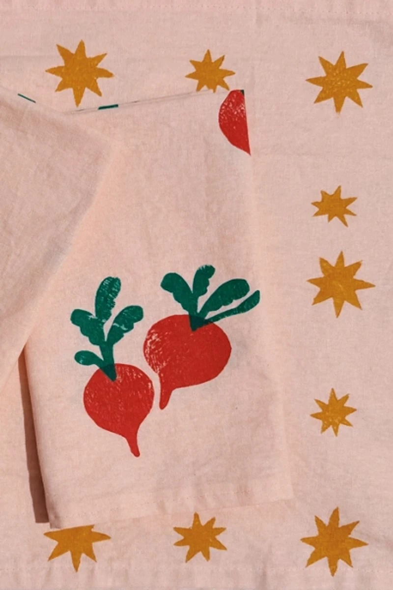 Julie Peach Block Printed Starburst Runner