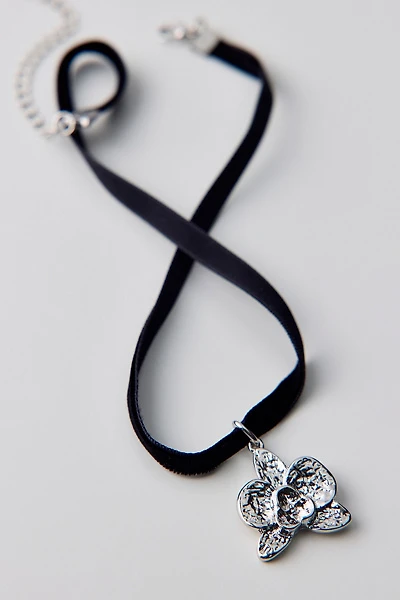 Lotus Flower Pendant Choker Necklace
