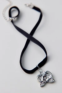 Lotus Flower Pendant Choker Necklace