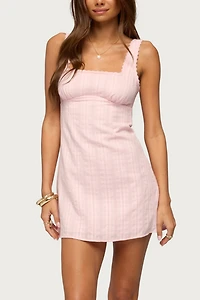 Edikted Citrina Lacey Striped Mini Dress