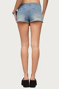Edikted Roswin Wrap Denim Mini Skort