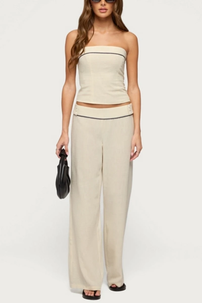 Edikted Dorine Contrast Woven Pants