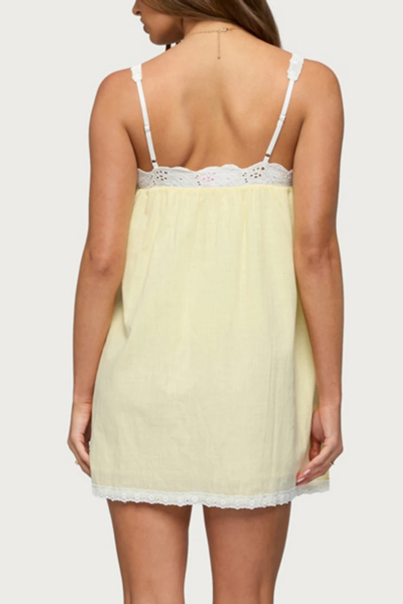 Edikted Hipla Contrast Lacey Cotton Dress
