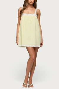 Edikted Hipla Contrast Lacey Cotton Dress
