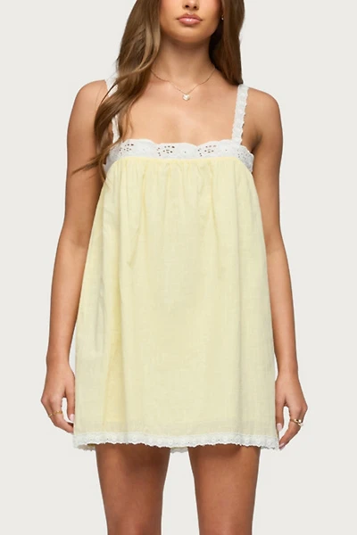Edikted Hipla Contrast Lacey Cotton Dress