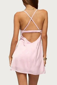 Edikted Christina Satin Effect Mini Dress