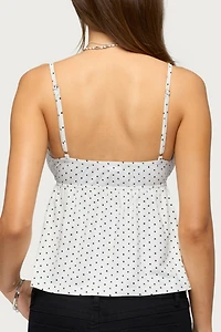 Edikted Belen Polka Dot Lacey Babydoll Top