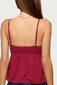 Edikted Belen Polka Dot Lacey Babydoll Top